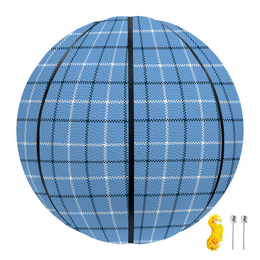 Solf Blue Tattersall Pattern Print Basketball
