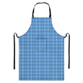 Solf Blue Tattersall Pattern Print Bib Apron With Pocket