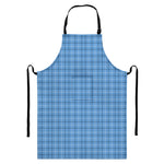 Solf Blue Tattersall Pattern Print Bib Apron With Pocket