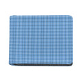 Solf Blue Tattersall Pattern Print Bifold Wallet