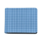 Solf Blue Tattersall Pattern Print Bifold Wallet