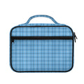 Solf Blue Tattersall Pattern Print Briefcase Bible Bag