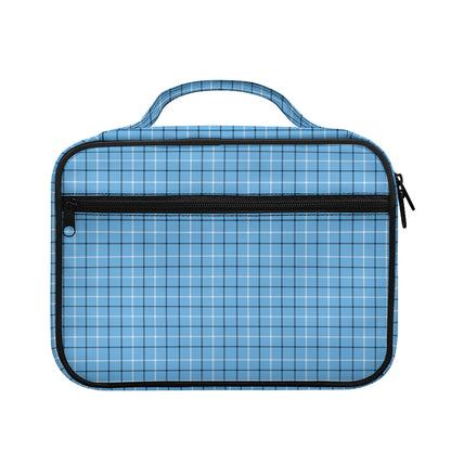 Solf Blue Tattersall Pattern Print Briefcase Bible Bag