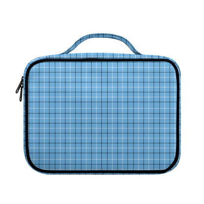 Solf Blue Tattersall Pattern Print Briefcase Bible Bag