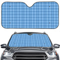 Solf Blue Tattersall Pattern Print Car Windshield Sun Shade