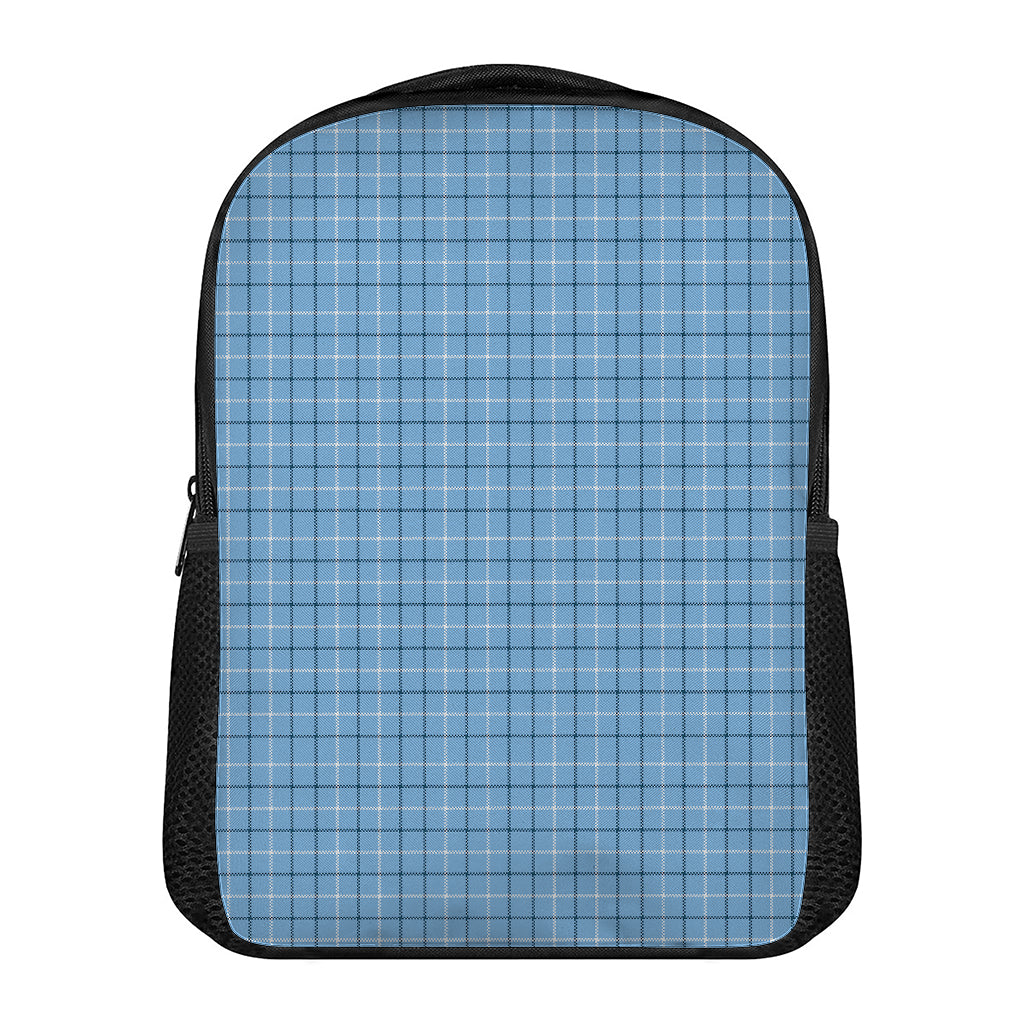 Solf Blue Tattersall Pattern Print Casual Backpack