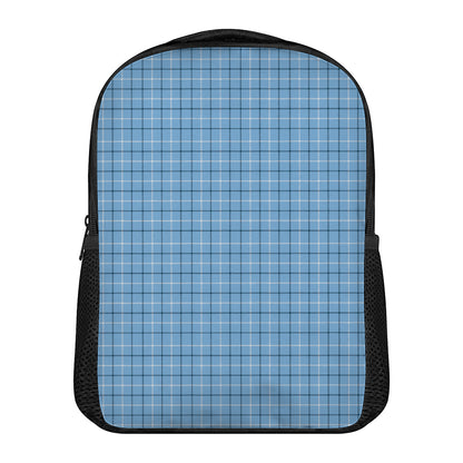 Solf Blue Tattersall Pattern Print Casual Backpack