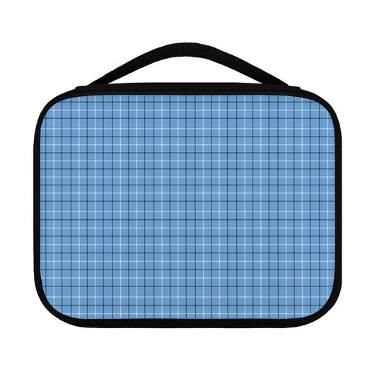 Solf Blue Tattersall Pattern Print Classic Bible Case