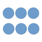 Solf Blue Tattersall Pattern Print Coaster Set