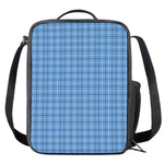 Solf Blue Tattersall Pattern Print Crossbody Lunch Bag