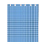 Solf Blue Tattersall Pattern Print Curtain