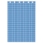 Solf Blue Tattersall Pattern Print Curtain