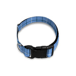 Solf Blue Tattersall Pattern Print Dog Collar