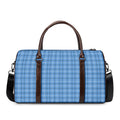 Solf Blue Tattersall Pattern Print Duffel Bag