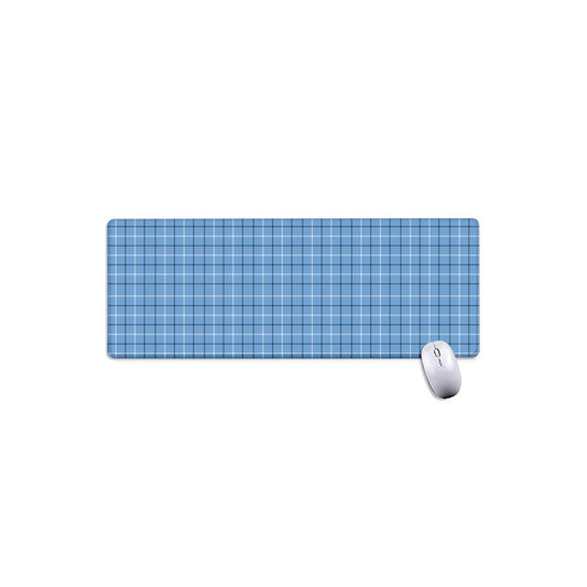 Solf Blue Tattersall Pattern Print Extended Mouse Pad