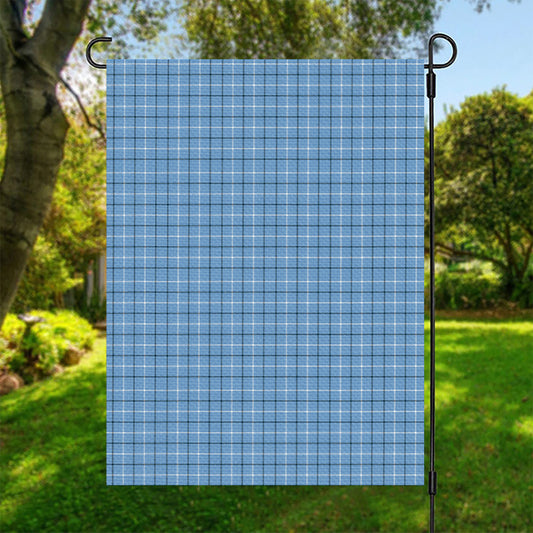 Solf Blue Tattersall Pattern Print Garden Flag