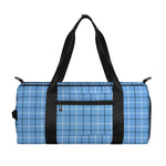 Solf Blue Tattersall Pattern Print Gym Bag