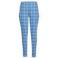 Solf Blue Tattersall Pattern Print High-Waisted Pocket Leggings