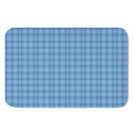 Solf Blue Tattersall Pattern Print Indoor Door Mat