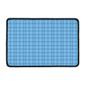 Solf Blue Tattersall Pattern Print Kitchen Mat