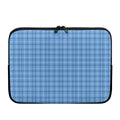 Solf Blue Tattersall Pattern Print Laptop Sleeve