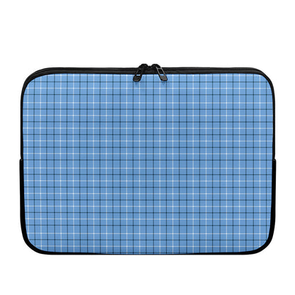 Solf Blue Tattersall Pattern Print Laptop Sleeve