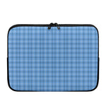 Solf Blue Tattersall Pattern Print Laptop Sleeve