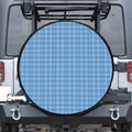 Solf Blue Tattersall Pattern Print Leather Spare Tire Cover