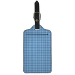 Solf Blue Tattersall Pattern Print Luggage Tag