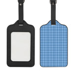 Solf Blue Tattersall Pattern Print Luggage Tag