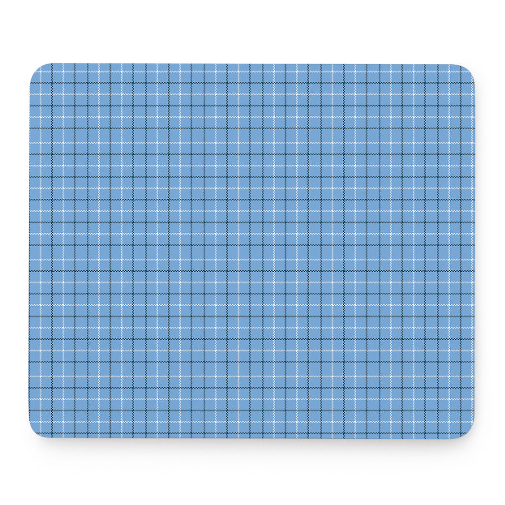 Solf Blue Tattersall Pattern Print Mouse Pad