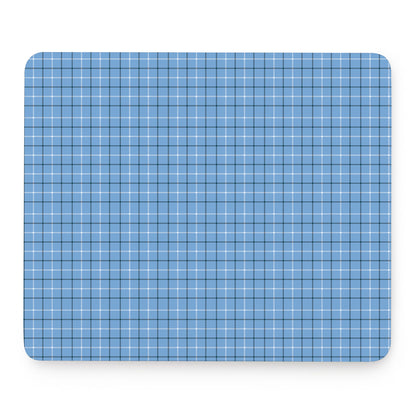 Solf Blue Tattersall Pattern Print Mouse Pad