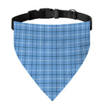 Solf Blue Tattersall Pattern Print Over The Collar Dog Bandana