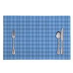 Solf Blue Tattersall Pattern Print Placemat