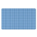 Solf Blue Tattersall Pattern Print Polyester Doormat