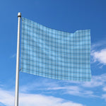 Solf Blue Tattersall Pattern Print Polyester Flag