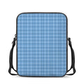 Solf Blue Tattersall Pattern Print Rectangular Crossbody Bag