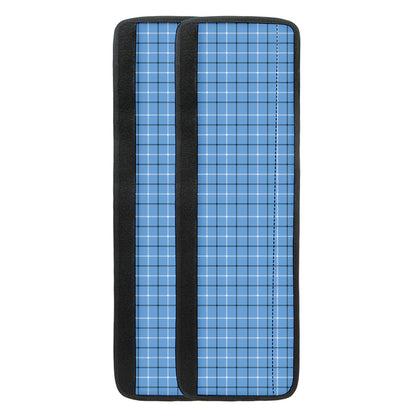 Solf Blue Tattersall Pattern Print Refrigerator Handle Covers