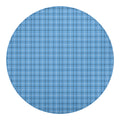 Solf Blue Tattersall Pattern Print Round Blanket