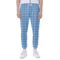 Solf Blue Tattersall Pattern Print Joggers