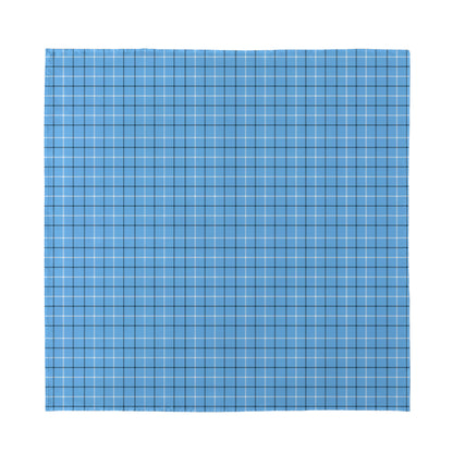 Solf Blue Tattersall Pattern Print Silk Bandana