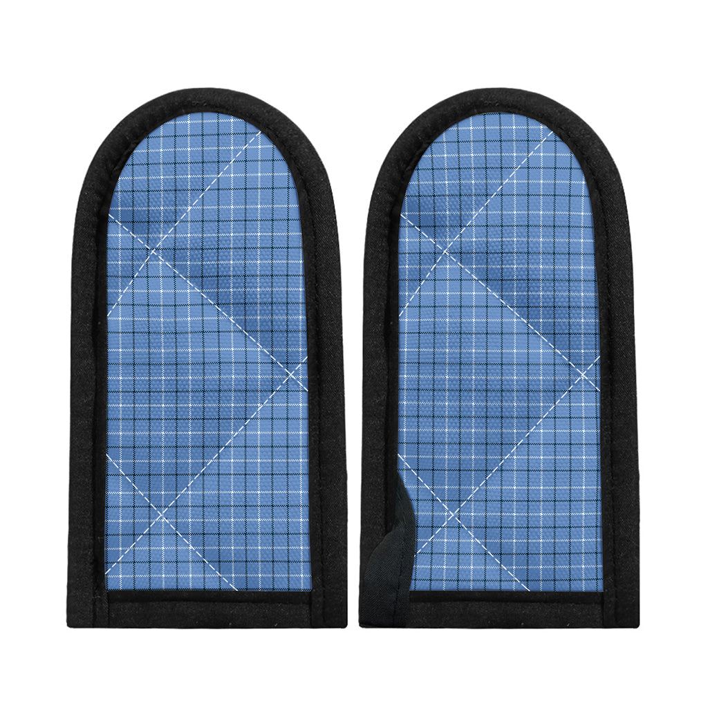 Solf Blue Tattersall Pattern Print Skillet Handle Cover