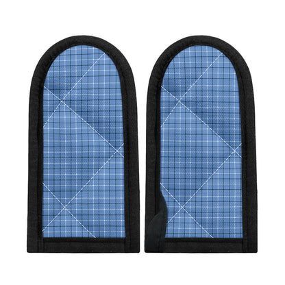Solf Blue Tattersall Pattern Print Skillet Handle Cover