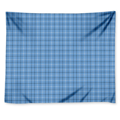 Solf Blue Tattersall Pattern Print Tapestry