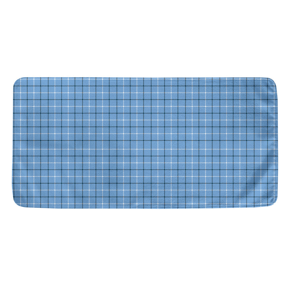Solf Blue Tattersall Pattern Print Towel