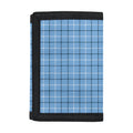 Solf Blue Tattersall Pattern Print Trifold Wallet