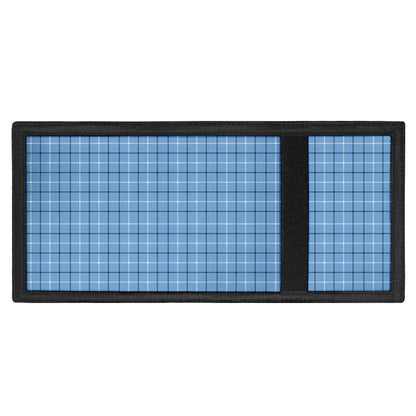 Solf Blue Tattersall Pattern Print Trifold Wallet