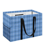 Solf Blue Tattersall Pattern Print Utility Tote Bag