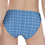 Solf Blue Tattersall Pattern Print Women's Panties
