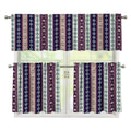 Southwestern Stripe Pattern Print 3 Piece Kitchen Curtains